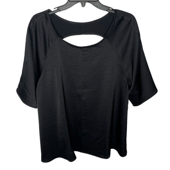 Anthropologie Daily Practice Black Sleek Open Back Top - Picture 2 of 8